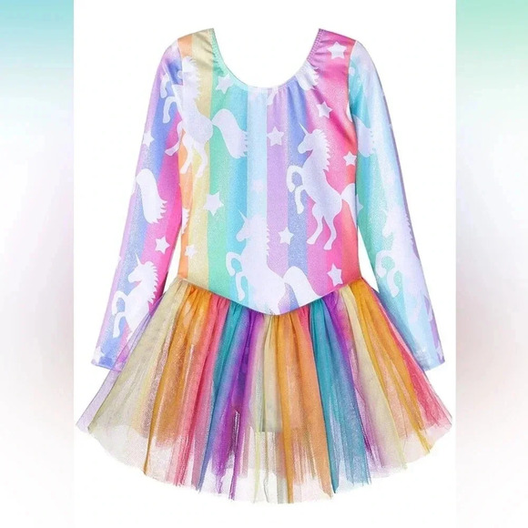 Unbranded Girl’s Unicorn Rainbow Print Ballet Tutu Dress - Picture 1 of 5